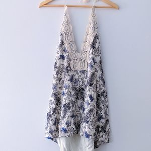 Paisley Backless Mini Dress.